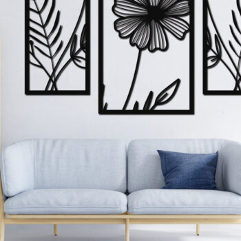 Intra απο ξύλο plywood Χρώμα wenge 3mm-4mm πάχος - Floral διακόσμηση τοίχου με λέιζερ 12 Δίασταση 30x20 cm INTRAFABR-85937597 - Image 2