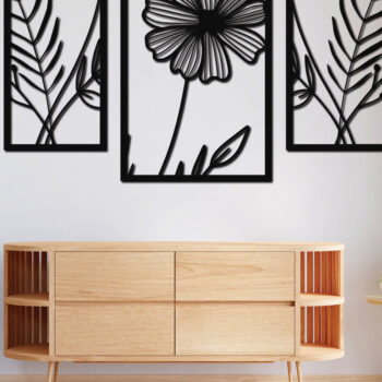 Intra απο ξύλο plywood Χρώμα wenge 3mm-4mm πάχος - Floral διακόσμηση τοίχου με λέιζερ 12 Δίασταση 30x20 cm INTRAFABR-85937597 - Image 3