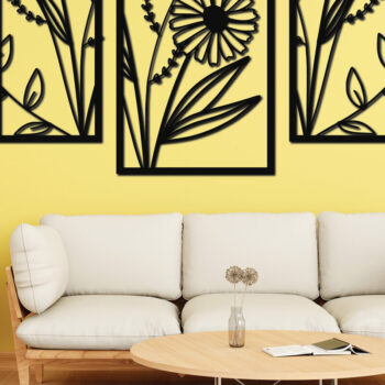 Intra απο ξύλο plywood  Χρώμα wenge 3mm-4mm πάχος - Floral διακόσμηση τοίχου με λέιζερ 13 Δίασταση 30x20 cm INTRAFABR-120038665 - Image 3