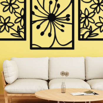 Intra απο ξύλο plywood  Χρώμα wenge 3mm-4mm πάχος - Floral διακόσμηση τοίχου με λέιζερ 15 Δίασταση 30x20 cm INTRAFABR-61316094 - Image 3