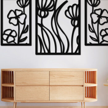 Intra απο ξύλο plywood Χρώμα wenge 3mm-4mm πάχος - Διακόσμηση τοίχου με λουλούδια Πακέτο 4 Δίασταση 30x20 cm INTRAFABR-114020965 - Image 5