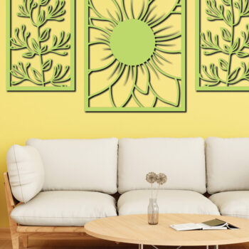 Intra απο ξύλο plywood Χρώμα wenge 3mm-4mm πάχος - Floral διακόσμηση τοίχου με λέιζερ σχέδιο 2 Δίασταση 30x20 cm INTRAFABR-82902093 - Image 1