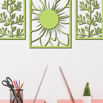 Intra απο ξύλο plywood Χρώμα wenge 3mm-4mm πάχος - Floral διακόσμηση τοίχου με λέιζερ σχέδιο 2 Δίασταση 30x20 cm INTRAFABR-82902093 - Image 2