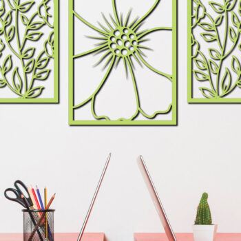 Intra απο ξύλο plywood Χρώμα wenge 3mm-4mm πάχος - Floral διακόσμηση τοίχου με Σχέδιο 4 Δίασταση 30x20 cm INTRAFABR-87836550 - Image 2