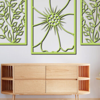 Intra απο ξύλο plywood Χρώμα wenge 3mm-4mm πάχος - Floral διακόσμηση τοίχου με Σχέδιο 4 Δίασταση 30x20 cm INTRAFABR-87836550 - Image 3