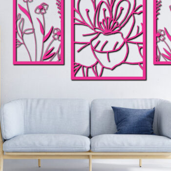 Intra απο ξύλο plywood Χρώμα wenge 3mm-4mm πάχος - Floral διακόσμηση τοίχου Σχέδιο 8 Δίασταση 30x20 cm INTRAFABR-113551220 - Image 2