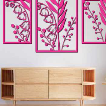 Intra απο ξύλο plywood Χρώμα wenge 3mm-4mm πάχος - Floral διακόσμηση τοίχου Σχέδιο 9 Δίασταση 30x20 cm INTRAFABR-83100348 - Image 1