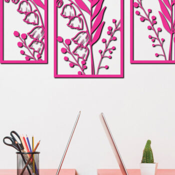 Intra απο ξύλο plywood Χρώμα wenge 3mm-4mm πάχος - Floral διακόσμηση τοίχου Σχέδιο 9 Δίασταση 30x20 cm INTRAFABR-83100348 - Image 2