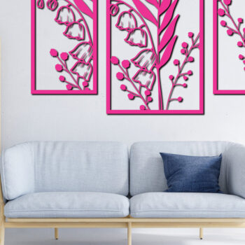 Intra απο ξύλο plywood Χρώμα wenge 3mm-4mm πάχος - Floral διακόσμηση τοίχου Σχέδιο 9 Δίασταση 30x20 cm INTRAFABR-83100348 - Image 3