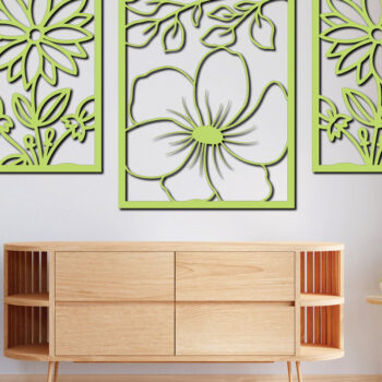 Intra απο ξύλο plywood Χρώμα wenge 3mm-4mm πάχος - Floral διακόσμηση τοίχου Σχέδιο Δίασταση 30x20 cm INTRAFABR-103587242 - Image 1