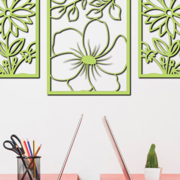 Intra απο ξύλο plywood Χρώμα wenge 3mm-4mm πάχος - Floral διακόσμηση τοίχου Σχέδιο Δίασταση 30x20 cm INTRAFABR-103587242 - Image 2