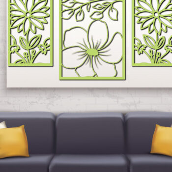 Intra απο ξύλο plywood Χρώμα wenge 3mm-4mm πάχος - Floral διακόσμηση τοίχου Σχέδιο Δίασταση 30x20 cm INTRAFABR-103587242 - Image 3