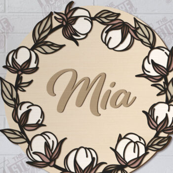 Intra απο ξύλο plywood  Χρώμα wenge 3mm-4mm πάχος - Πλακέτα τοίχου Floral | CNC Δίασταση 30x20 cm INTRAFABR-70939085 - Image 1