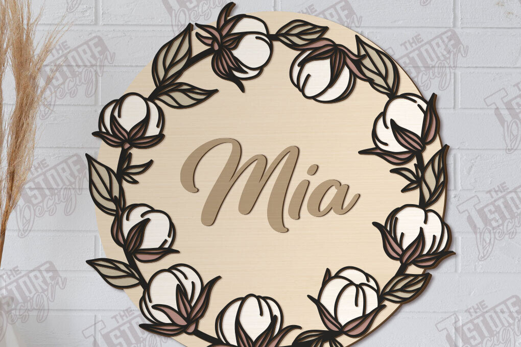 Intra απο ξύλο plywood  Χρώμα wenge 3mm-4mm πάχος - Πλακέτα τοίχου Floral | CNC Δίασταση 30x20 cm INTRAFABR-70939085