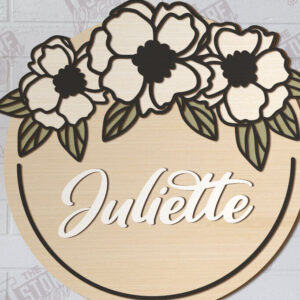 Intra απο ξύλο plywood  Χρώμα wenge 3mm-4mm πάχος - Πλακέτα τοίχου Floral | CNC Δίασταση 30x20 cm INTRAFABR-70939380