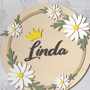 Intra απο ξύλο plywood  Χρώμα wenge 3mm-4mm πάχος - Πλακέτα τοίχου Floral | CNC Δίασταση 30x20 cm INTRAFABR-70939423