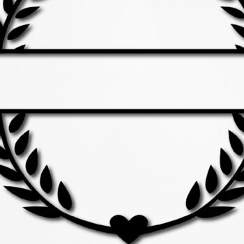 Intra απο ξύλο plywood  Χρώμα wenge 3mm-4mm πάχος - Floral Πλαίσιο Γάμου Μονόγραμμα Δίασταση 30x20 cm INTRAFABR-70939505 - Image 1