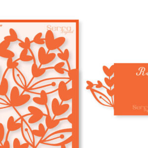 Intra απο ξύλο plywood  Χρώμα wenge 3mm-4mm πάχος - Προσκλητήριο γάμου Floral Δίασταση 10x15 cm INTRAFABR-70939536