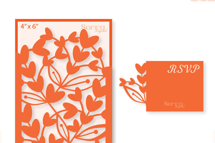 Intra απο ξύλο plywood  Χρώμα wenge 3mm-4mm πάχος - Προσκλητήριο γάμου Floral Δίασταση 10x15 cm INTRAFABR-70939536