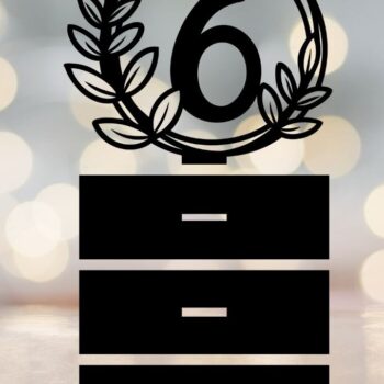 Intra απο ξύλο plywood  Χρώμα wenge 3mm-4mm πάχος - Floral νούμερα τραπεζιού γάμου Δίασταση 10x8 cm INTRAFABR-70938917 - Image 8