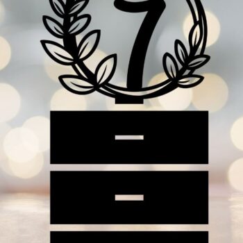 Intra απο ξύλο plywood  Χρώμα wenge 3mm-4mm πάχος - Floral νούμερα τραπεζιού γάμου Δίασταση 10x8 cm INTRAFABR-70938917 - Image 9