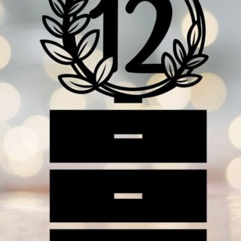 Intra απο ξύλο plywood  Χρώμα wenge 3mm-4mm πάχος - Floral νούμερα τραπεζιού γάμου Δίασταση 10x8 cm INTRAFABR-70938917 - Image 14