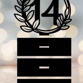 Intra απο ξύλο plywood  Χρώμα wenge 3mm-4mm πάχος - Floral νούμερα τραπεζιού γάμου Δίασταση 10x8 cm INTRAFABR-70938917 - Image 16