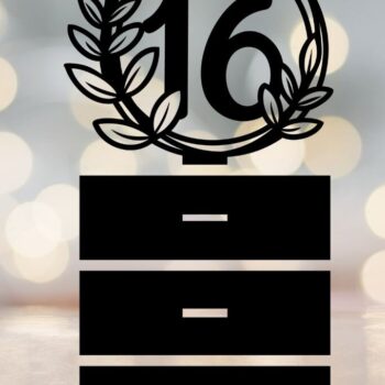 Intra απο ξύλο plywood  Χρώμα wenge 3mm-4mm πάχος - Floral νούμερα τραπεζιού γάμου Δίασταση 10x8 cm INTRAFABR-70938917 - Image 18