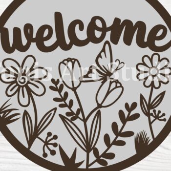 Intra απο ξύλο plywood  Χρώμα wenge 3mm-4mm πάχος - Floral Σήμα καλωσορίσματος , Πινακίδα πόρτας Δίασταση 4x4 cm INTRAFABR-70938986 - Image 5