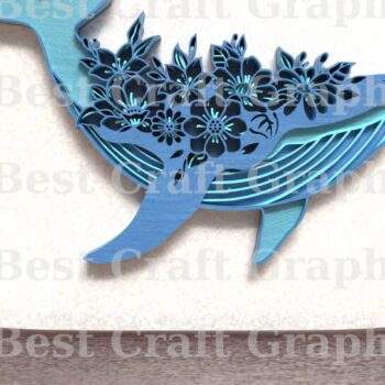 Intra απο ξύλο plywood Χρώμα wenge 3mm-4mm πάχος - Floral Whale File Multilayer Δίασταση 20x20 cm INTRAFABR-70938379 - Image 3