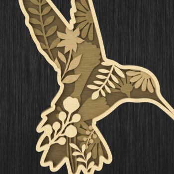 Intra απο ξύλο plywood Χρώμα wenge 3mm-4mm πάχος - Floral Wildlife Layered Bundle Δίασταση 30x20 cm INTRAFABR-113314788 - Image 2