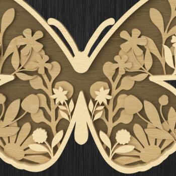 Intra απο ξύλο plywood Χρώμα wenge 3mm-4mm πάχος - Floral Wildlife Layered Bundle Δίασταση 30x20 cm INTRAFABR-113314788 - Image 4