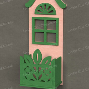 Intra απο ξύλο plywood Χρώμα wenge 3mm-4mm πάχος - Φλοράλ Ζαρντινιέρα παραθύρων Δίασταση 30x20 cm INTRAFABR-111648185 - Image 1