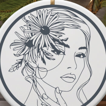 Intra απο ξύλο plywood Χρώμα wenge 3mm-4mm πάχος - Floral Woman Face Bundle 4 Δίασταση 20x20 cm INTRAFABR-23275462 - Image 3