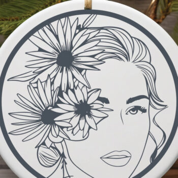 Intra απο ξύλο plywood Χρώμα wenge 3mm-4mm πάχος - Floral Woman Face Bundle 4 Δίασταση 20x20 cm INTRAFABR-23275462 - Image 5