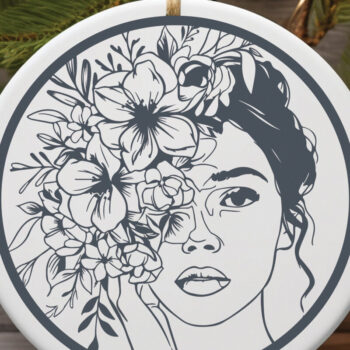 Intra απο ξύλο plywood Χρώμα wenge 3mm-4mm πάχος - Floral Woman Face Bundle 4 Δίασταση 20x20 cm INTRAFABR-23275462 - Image 11