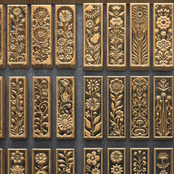 Intra απο ξύλο plywood  Χρώμα wenge 3mm-4mm πάχος - Δέσμη πάνελ κοπής με λέιζερ φλοράλ ξύλου Δίασταση 3200x7200 cm INTRAFABR-78617363 - Image 1