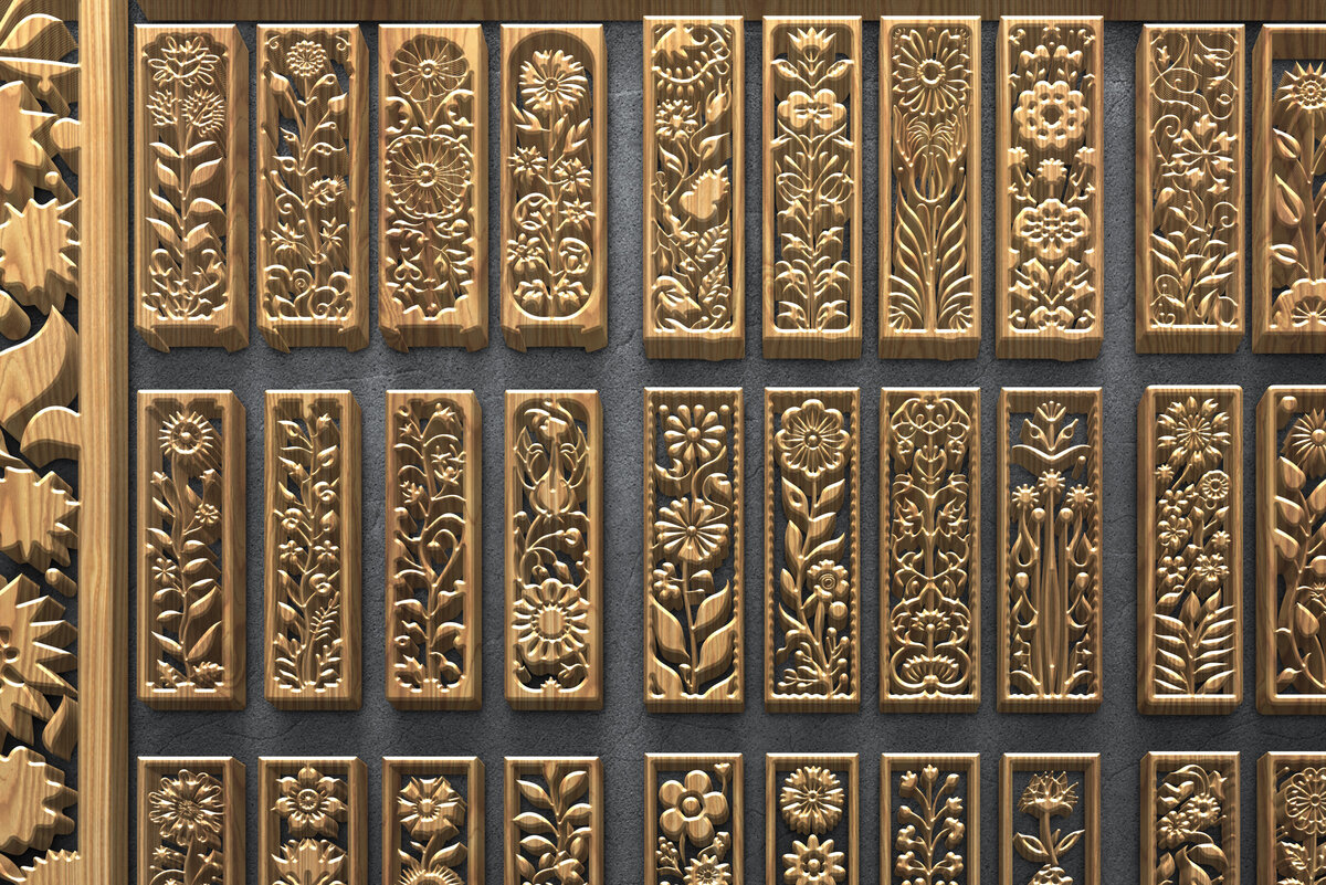 Intra απο ξύλο plywood  Χρώμα wenge 3mm-4mm πάχος - Δέσμη πάνελ κοπής με λέιζερ φλοράλ ξύλου Δίασταση 3200x7200 cm INTRAFABR-78617363