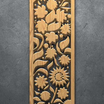 Intra απο ξύλο plywood  Χρώμα wenge 3mm-4mm πάχος - Δέσμη πάνελ κοπής με λέιζερ φλοράλ ξύλου Δίασταση 3200x7200 cm INTRAFABR-78617363 - Image 2