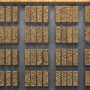 Intra απο ξύλο plywood  Χρώμα wenge 3mm-4mm πάχος - Floral Wood Panel Laser Σετ Δίασταση 3200x7200 cm INTRAFABR-78617359