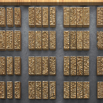 Intra απο ξύλο plywood Χρώμα wenge 3mm-4mm πάχος - Floral Wood Panel Laser Σετ Δίασταση 3200x7200 cm INTRAFABR-78617359 - Image 1