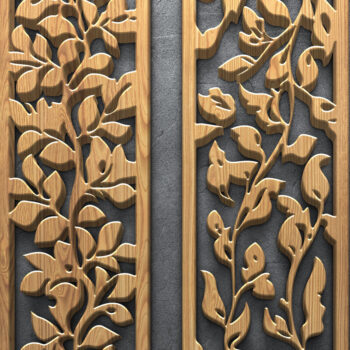 Intra απο ξύλο plywood Χρώμα wenge 3mm-4mm πάχος - Floral Wood Panel Laser Σετ Δίασταση 3200x7200 cm INTRAFABR-78617359 - Image 2