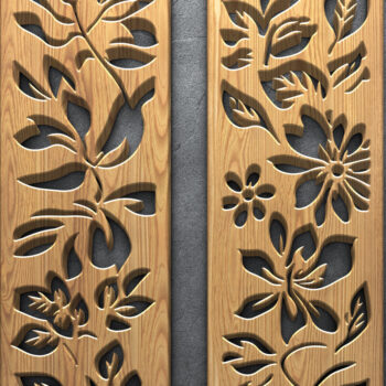 Intra απο ξύλο plywood Χρώμα wenge 3mm-4mm πάχος - Floral Wood Panel Laser Σετ Δίασταση 3200x7200 cm INTRAFABR-78617359 - Image 3