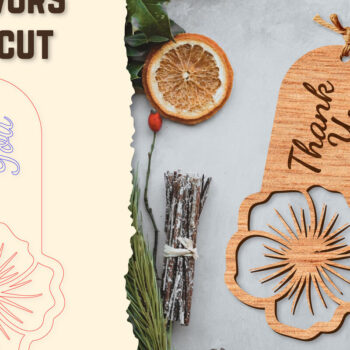 Intra απο ξύλο plywood Χρώμα wenge 3mm-4mm πάχος - Floral Wood Tag Favors Lasercut Δίασταση 20x20 cm INTRAFABR-78975769 - Image 1