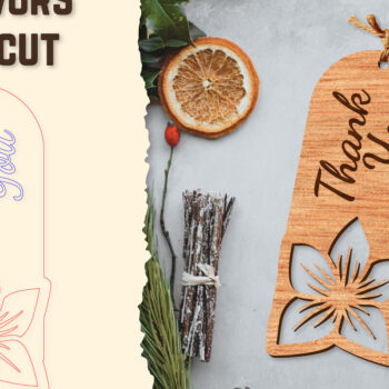 Intra απο ξύλο plywood Χρώμα wenge 3mm-4mm πάχος - Floral Wood Tag Favors Lasercut Δίασταση 20x20 cm INTRAFABR-78973236 - Image 1