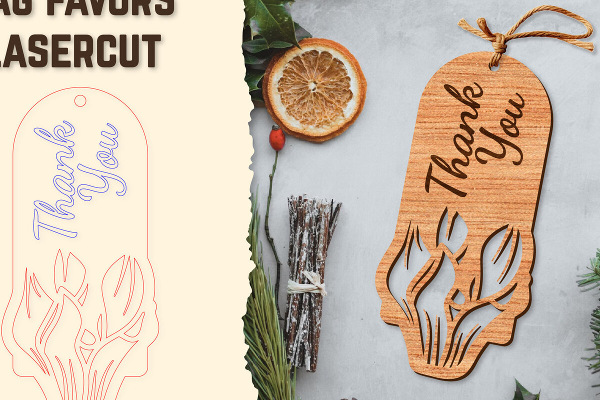 Intra απο ξύλο plywood  Χρώμα wenge 3mm-4mm πάχος - Floral Wood Tag Favors Lasercut Δίασταση 20x20 cm INTRAFABR-80970815