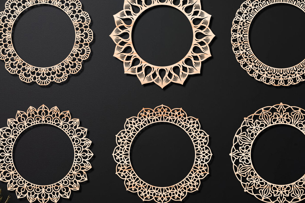 Intra απο ξύλο plywood  Χρώμα wenge 3mm-4mm πάχος - Πακέτο κοπής λουλουδιών στεφάνι με λέιζερ 05 Δίασταση 20x20 cm INTRAFABR-64955270