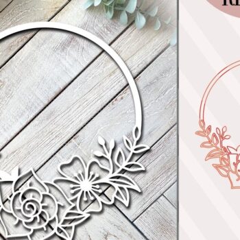 Intra απο ξύλο plywood Χρώμα wenge 3mm-4mm πάχος - Φλοράλ Στεφάνι Στρογγυλό Κοπής με Λέιζερ Δίασταση 20x25 cm INTRAFABR-118144760 - Image 1