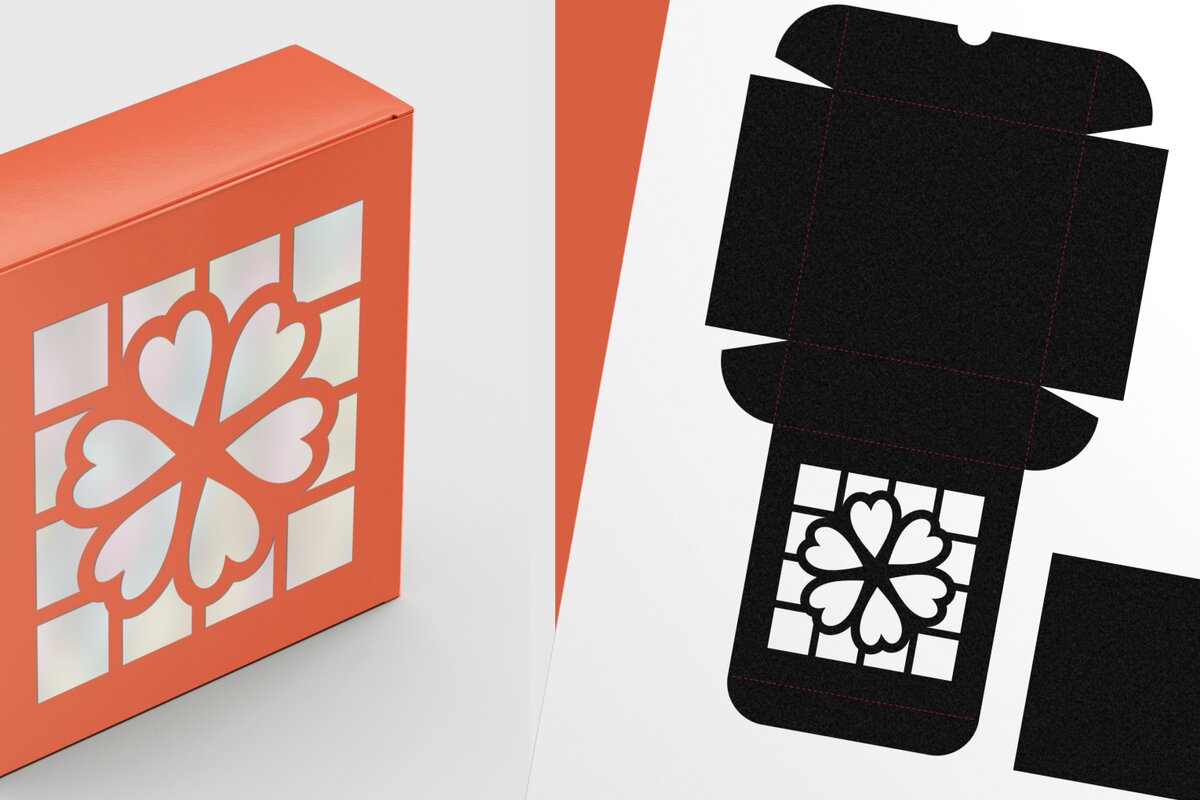 Intra απο ξύλο plywood  Χρώμα wenge 3mm-4mm πάχος - Πρότυπο λεπτό τετράγωνο κιβώτιο αποκοπής Floret Δίασταση 6x6 cm INTRAFABR-123629887