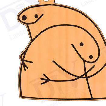 Intra απο ξύλο plywood Χρώμα wenge 3mm-4mm πάχος - Πακέτο μπρελόκ Flork Meme με λέιζερ Δίασταση 4x4 cm INTRAFABR-123629897 - Image 3